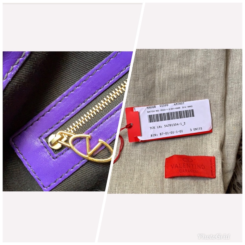 Valentino Maison Purple Leather Studded bag - Picture 8 of 8